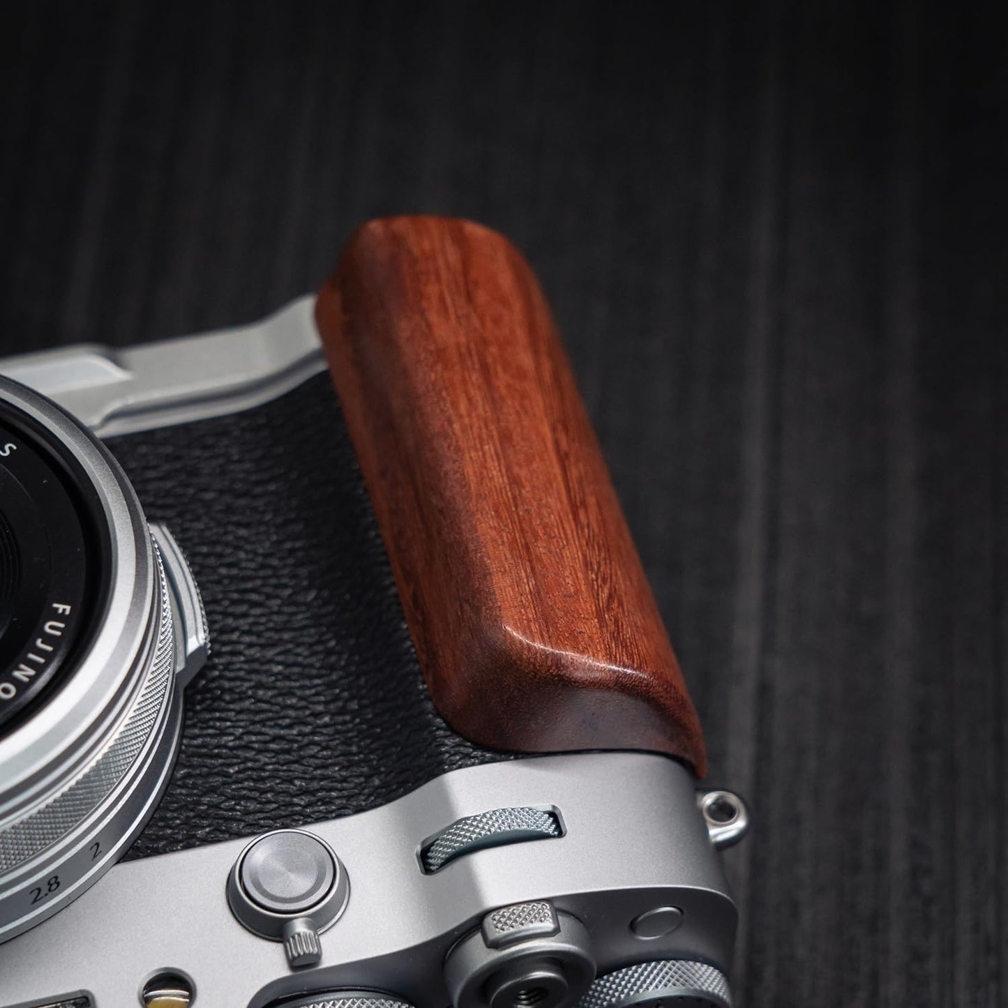 Iborrys L-Shaped Camera Handle ?Compatible with FUJIFILM X100VI Camera ?Precious Vintage Solid Wood Camera Grip | Handcrafted by Experienced Artisans