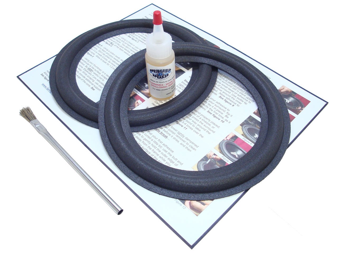 Springfield Speaker 8" Foam Surround Edge Repair Kit - 2 Speaker Kit - Compatible with Bose 2, 4.2, 10.2, 111791, 114271, 127542, 127542-1, 18187019