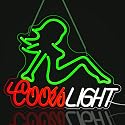 Tailedi Crs Neon Sign, Beer LED Light for Man Cave Bar Decor Green Lady Neon Lights for Bar Wall Art for Beer Pub Restaurant Party Decor