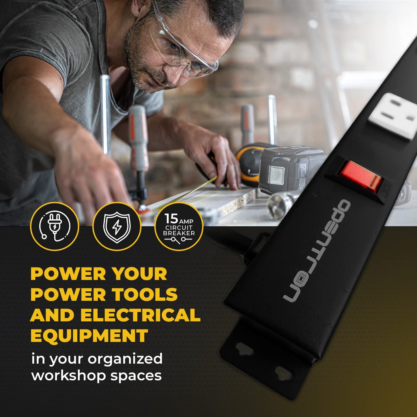 Opentron 12 Outlets 4 Feet Body Heavy Duty Metal Surge Protector Power Strip (4 Feet 12 Outlet 6 Feet Power Cord)