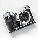 Handmade Wood Hand Grip L Plate Alloy Base for Fu ji Film GFX100RF Camera Holder (Black Grip + Black Base)