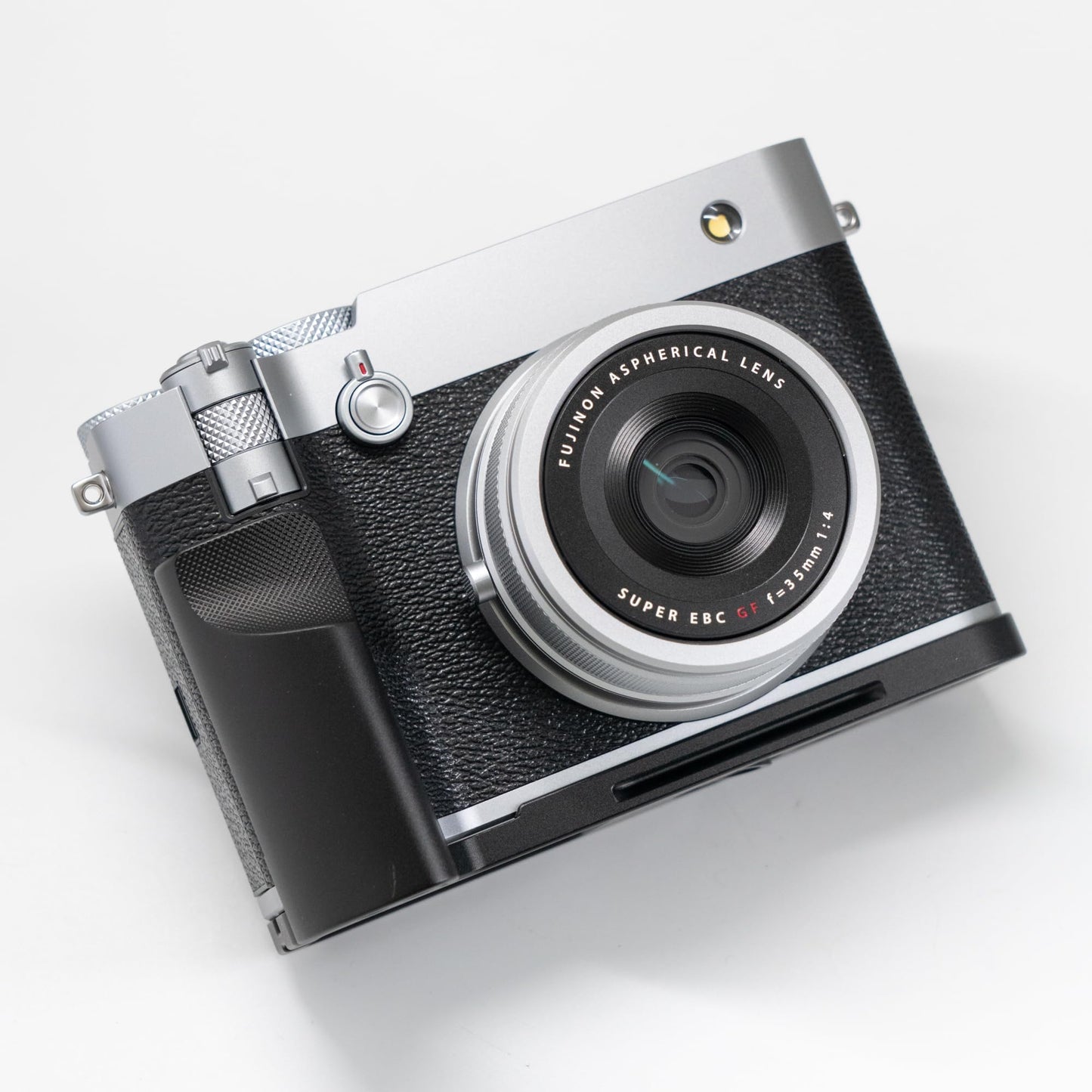 Handmade Wood Hand Grip L Plate Alloy Base for Fu ji Film GFX100RF Camera Holder (Black Grip + Black Base)
