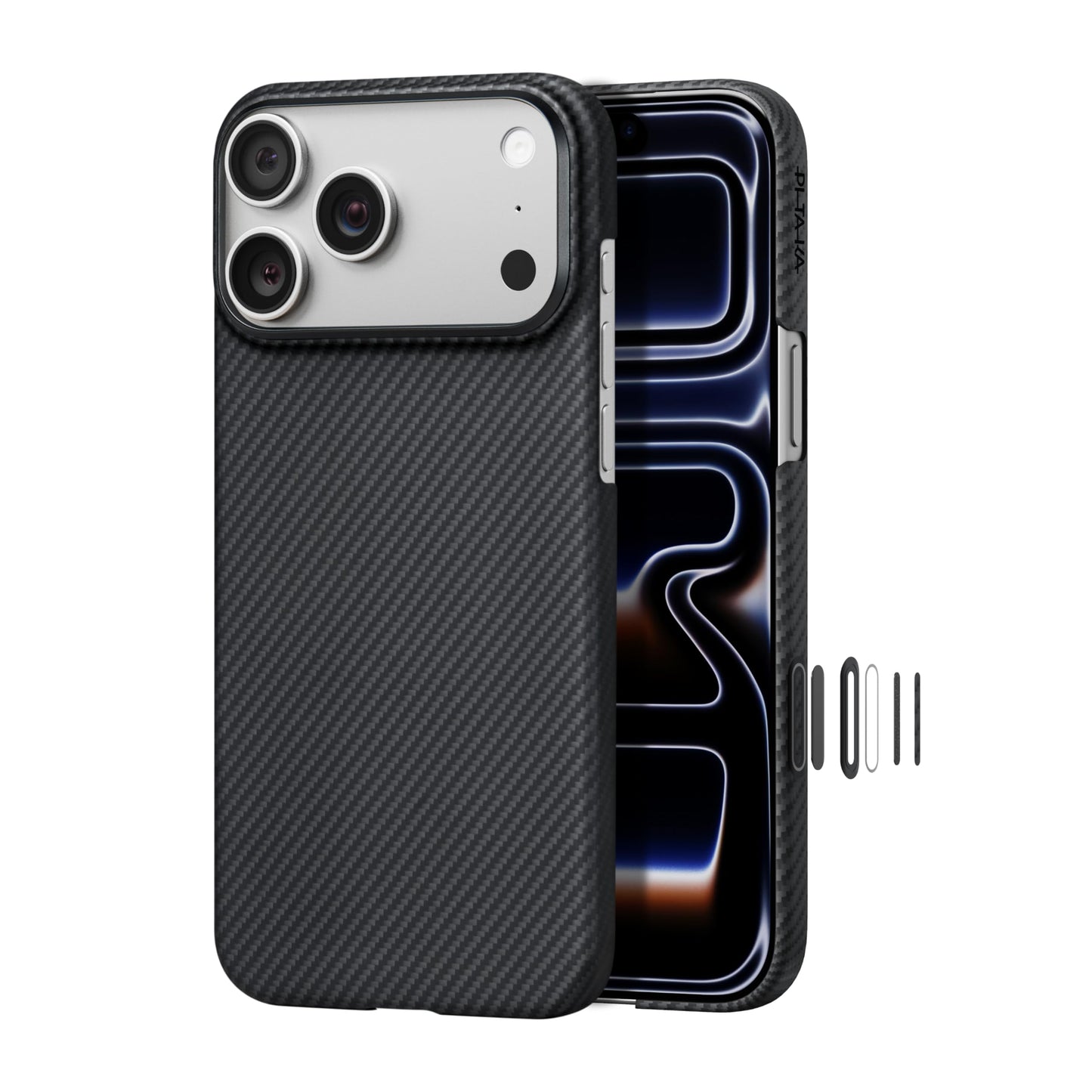 pitaka for iPhone 17 Pro Case 6.3" with Camera Control Button, Compatible with MagSafe, Ultra-Slim Case with Caseless Touch Feeling, 600D Aramid Fiber