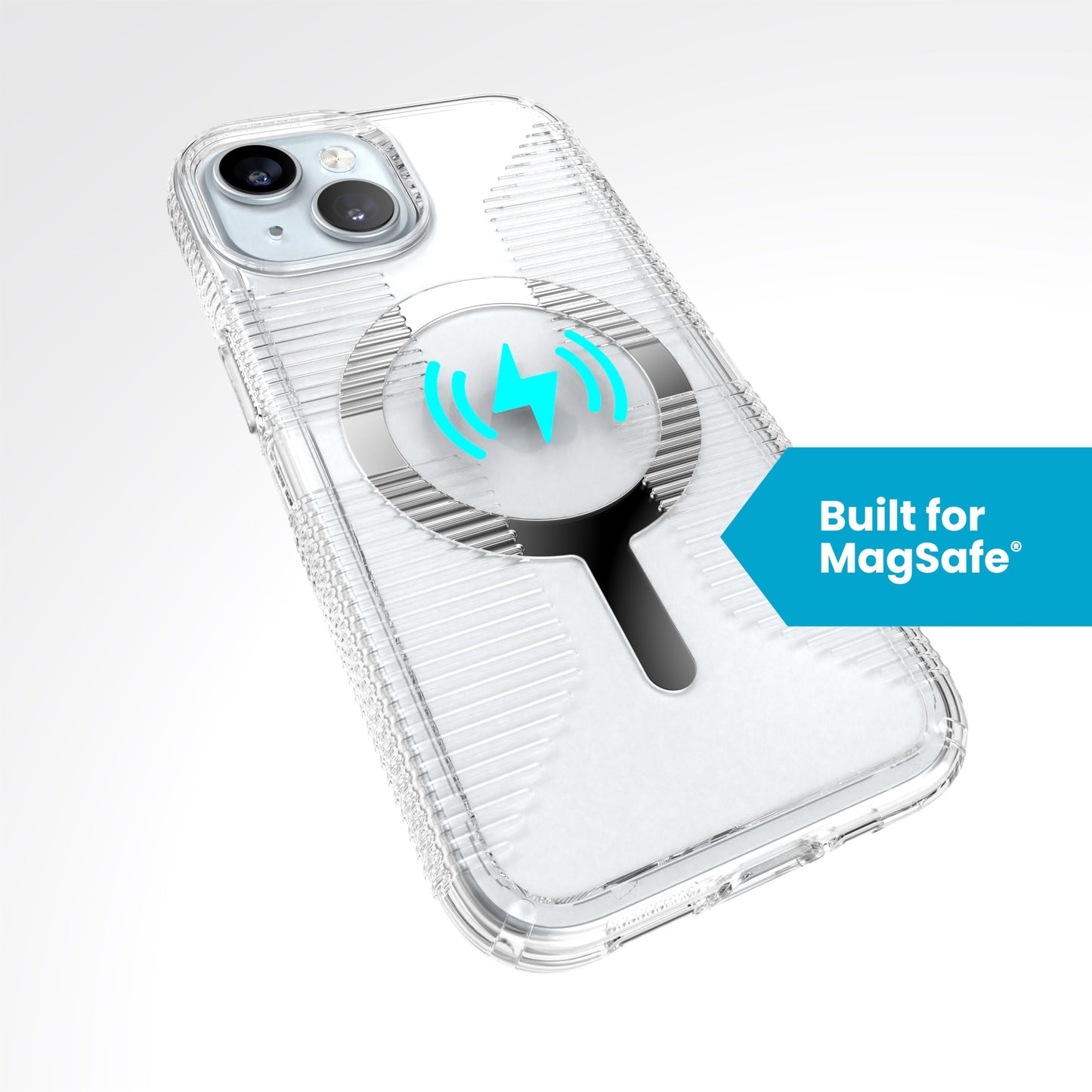Speck Clear iPhone 15 Case - Slim, Built for MagSafe, Drop Protection Grip - for iPhone 15, iPhone 14 & iPhone 13 - Scratch Resistant, Anti-Yellowing