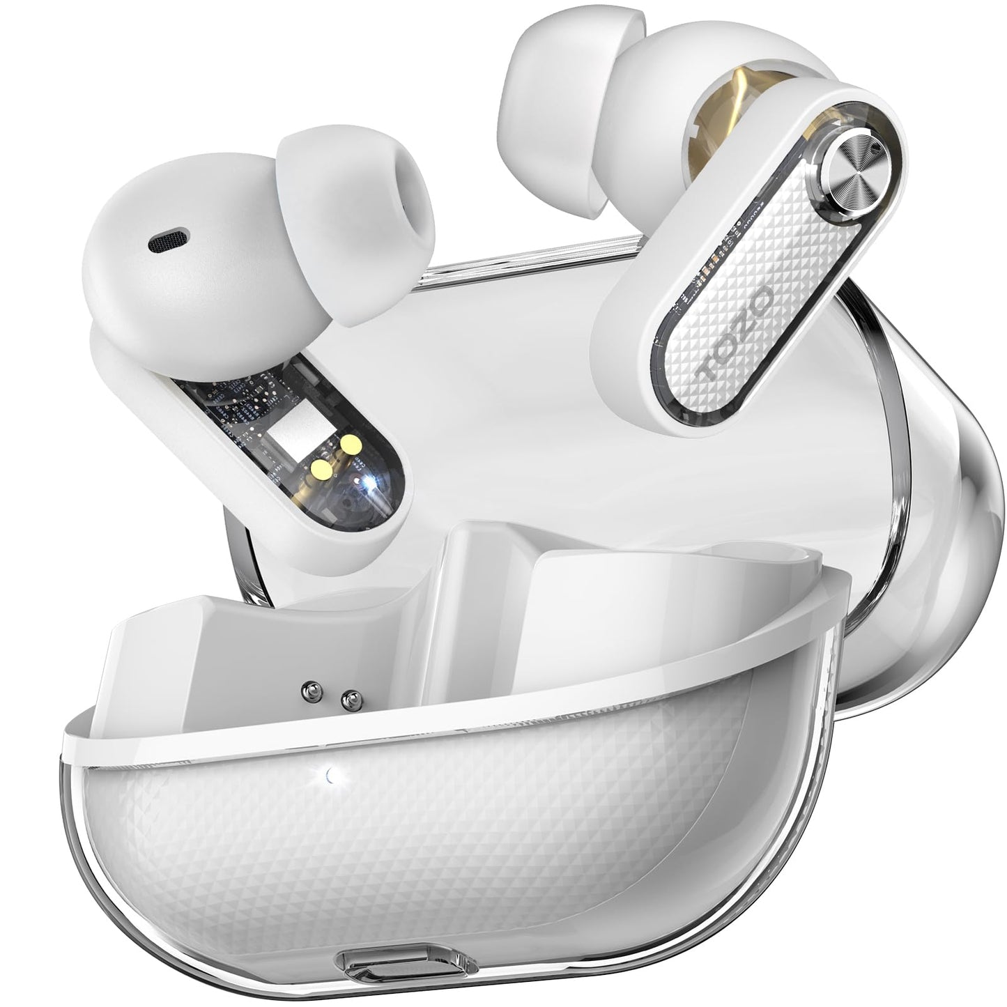 TOZO Crystal Pods Hybrid Active Noise Cancelling Wireless Earbuds