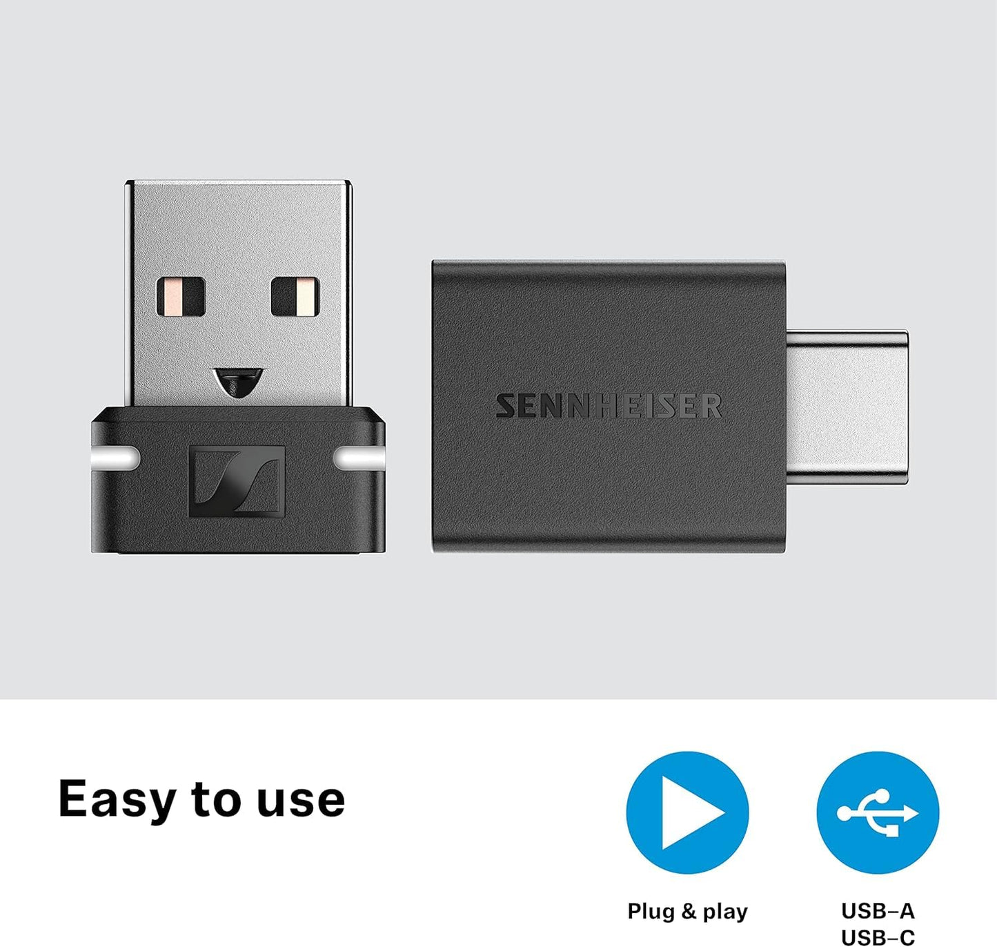 Sennheiser BTD 600 Case Bundle: Bluetooth Dongle USB-A/USB-C Adapter, aptX Audio, Stable Connection for Music and Calls with Expo Gear