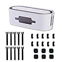 Cable Management Box?with 26PCS Cable Management Kit?Cord Organizer to Hide Cords and Power Strips?Under Desk Cable Management?Safe ABS Material?for