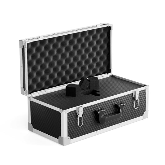 Phenyx Pro Equipment Storage Case, Carrying Case with Customizable Pre-Diced Foam, Aluminum Alloy Frame, Perfect for Wireless Microphone Systems