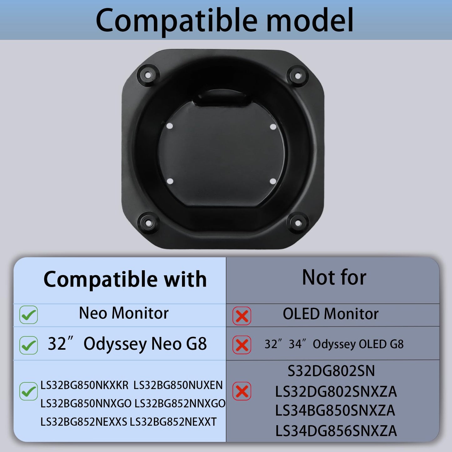 Tjfujie Odyssey G8 VESA Adapter Compatible with Samsung 32" Odyssey Neo G8 4K Curved Monitor 2022 (Fit for LS32BG8 series)