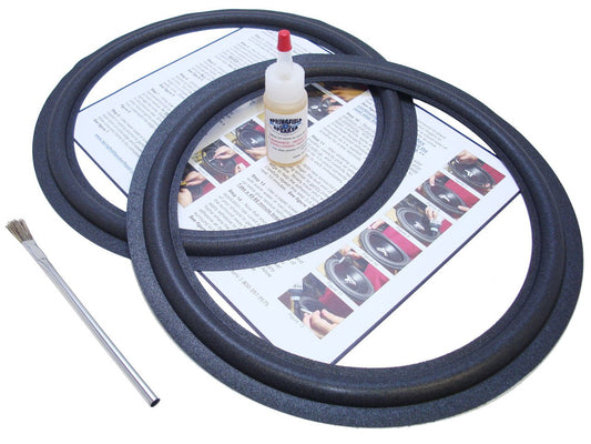 Pioneer 12" Flat Attach Speaker Foam Surround Edge Repair Kit - 2 Speaker Kit - Compatible with Pioneer CL-100, CL100, CS-9000, CS9000, CSD-9001