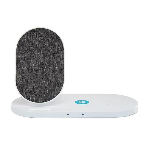 Kratos Power Dual Pad 10W Fast Wireless Charger with Fabric Stand