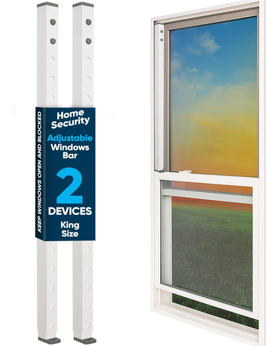 Adjustable Sliding Door Security Bar & Window Safety Bar, Durable Security Door Stopper for Apartment & Home Protection, Child Safety Lock & Works