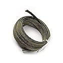 Bettomshin 1Pc 32.8Ft(10m) Cable Management Sleeve, 1/2"(12mm) Width PET Black & Gold Cord Protector, Wire Loom Tube Insulated Split Sleeving for USB