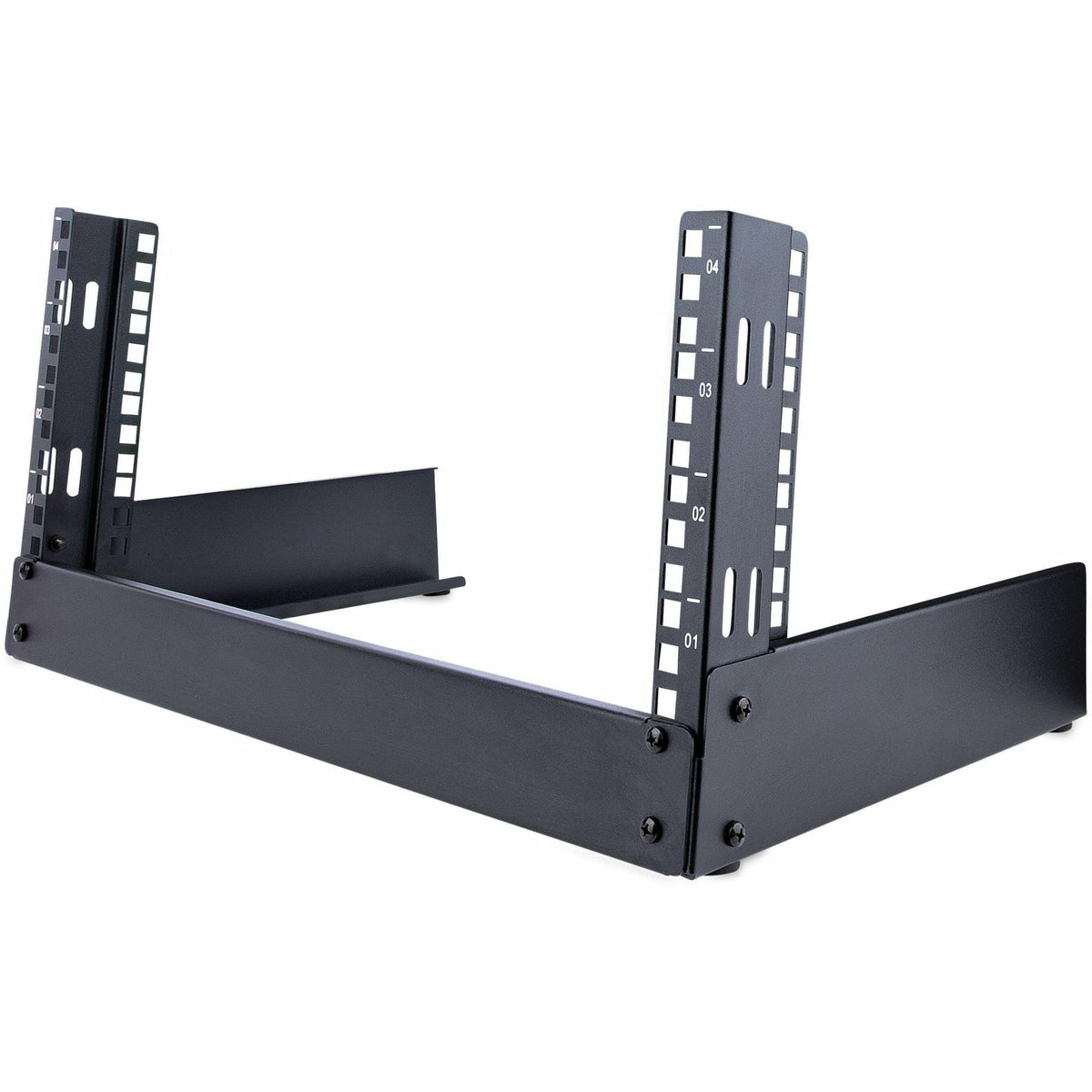 StarTech.com 2-Post 4U Desktop Server Rack, Small Open Frame 19in Computer Rack, Compact Network Rack for AV / Studio / Data / IT Equipment, Free