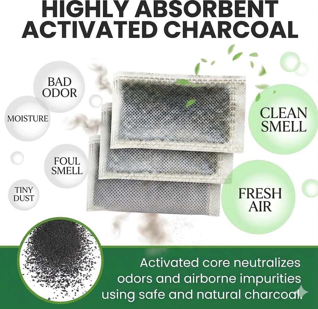Green Piece Charcoal Air Filters compatible with iTouchless Trash Can, 4 Pk