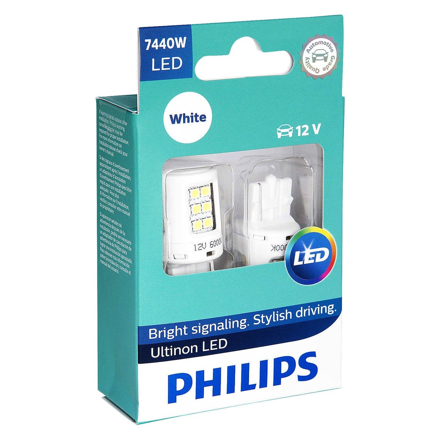 Philips 7440WLED Ultinon LED Bulb (White), 2 Pack