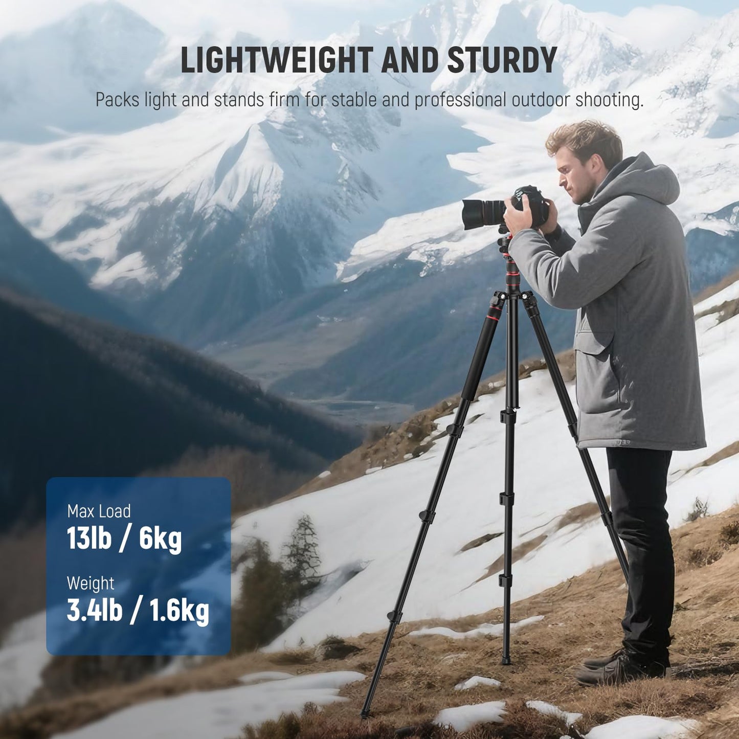 NEEWER BASICS Camera Tripod Monopod, 77" Compact Lightweight Travel DSLR Video Stand 360° Ball Head, Arca Type QR Plate, Reversible Legs, Inverted