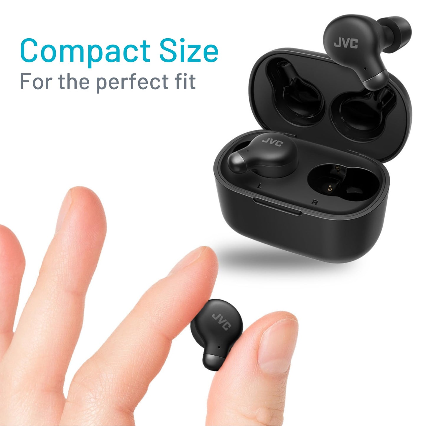 JVC Active Noise Cancelling True Wireless Earbuds - Bluetooth 5.3 with ANC - Comfortable Fit with S/M/L Silicon & Memory Foam Earpieces - IPX4 Water…