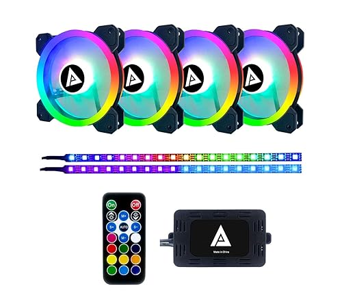 Apevia TL42-RGB Twilight 120mm Silent Dual-Ring RGB Color Changing LED Fan with Remote Control, 28x LEDs & 8X Anti-Vibration Rubber Pads w/ 2 Magnetic