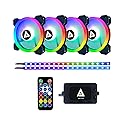 Apevia TL42-RGB Twilight 120mm Silent Dual-Ring RGB Color Changing LED Fan with Remote Control, 28x LEDs & 8X Anti-Vibration Rubber Pads w/ 2 Magnetic