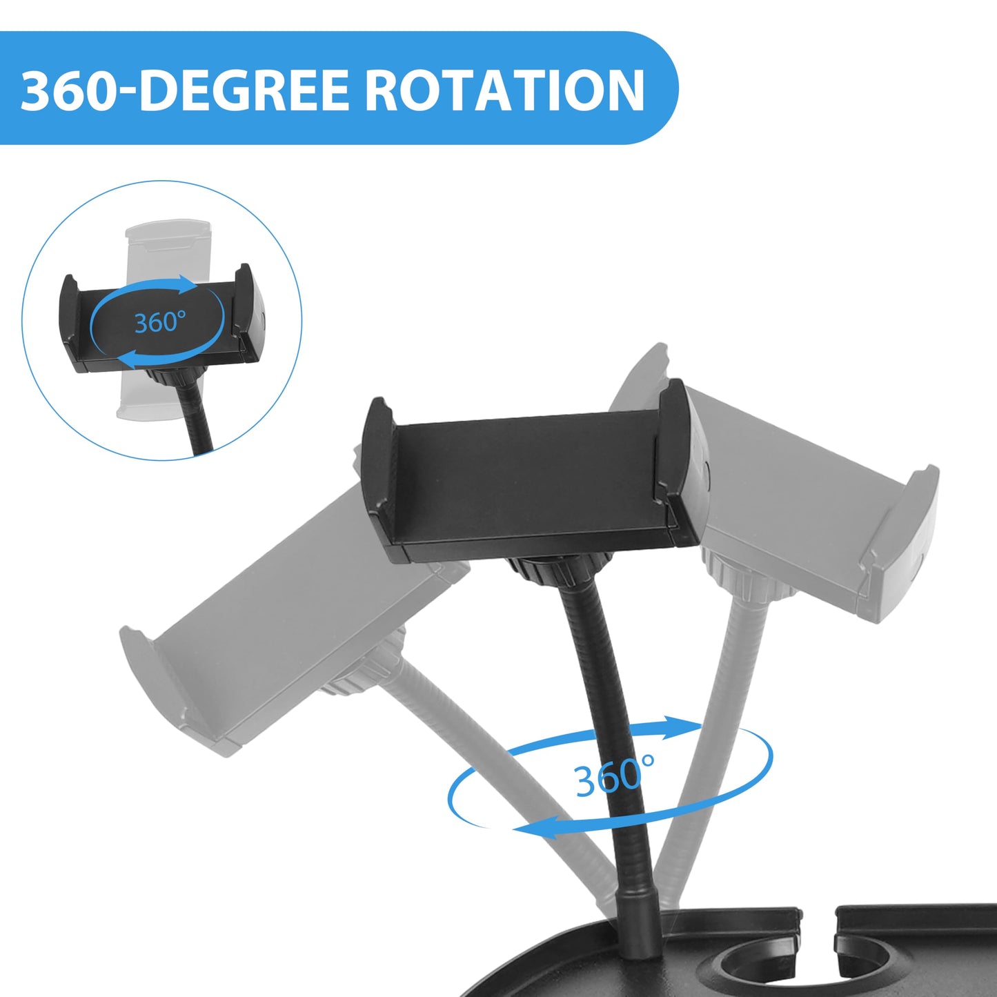 Auhafaly Plastic Microphone Stand Tray Stage Concert Performance Vocal Guitar Accessory with Drink Holder and Microphone Holder (Deluxe B), ahy00