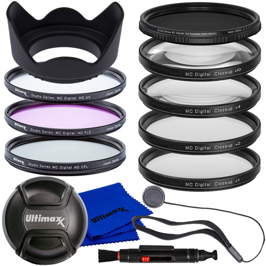 Ultimaxx 77MM Complete Lens Filter Accessory Kit for Lenses with 77MM Filter Size: Variable Neutral Density Filter (ND2-ND400) + UV CPL FLD Filter Set