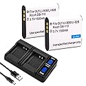 DB-110 2Pack Battery, Quick LED Dual USB Charger Compatible for Ricoh GR III, GR IIIx, Theta X, WG-6, G900, for Olympus Tough TG-7, TG-6, TG-5