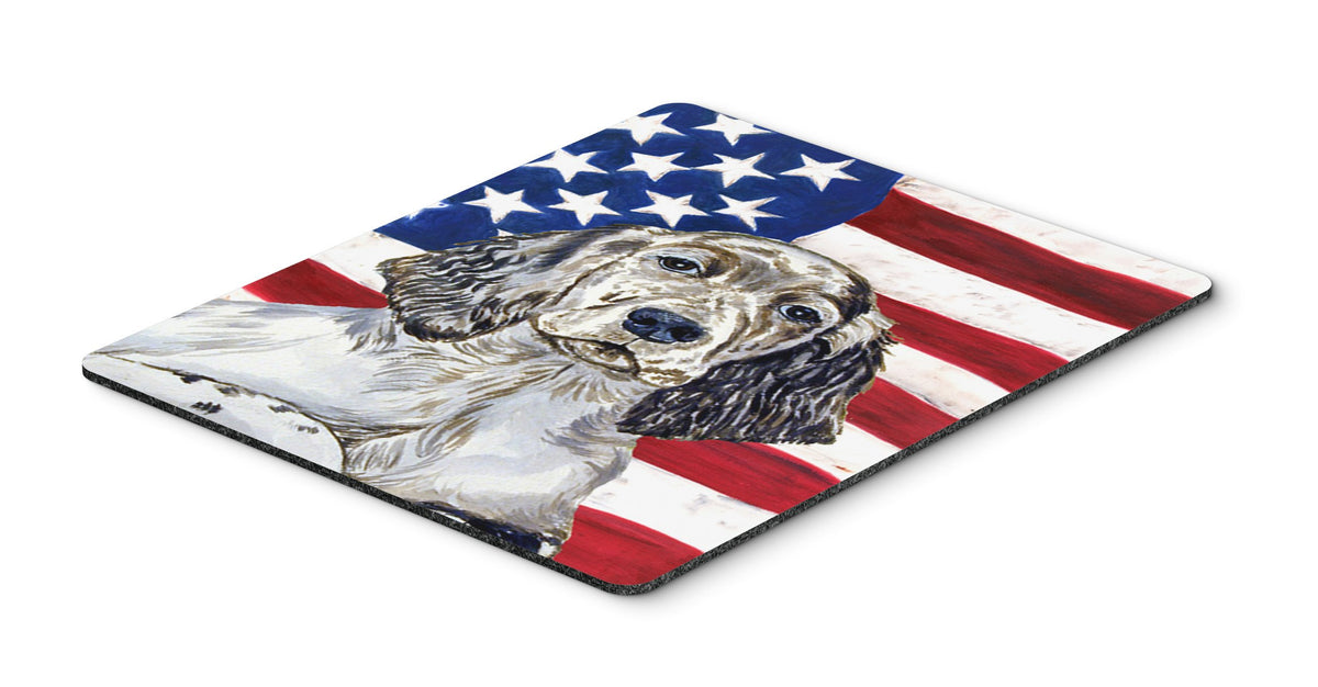 Caroline's Treasures LH9022MP USA American Flag with English Setter Mouse Pad, Hot Pad or Trivet for Home Office Gaming Working Computers Laptop Mouse