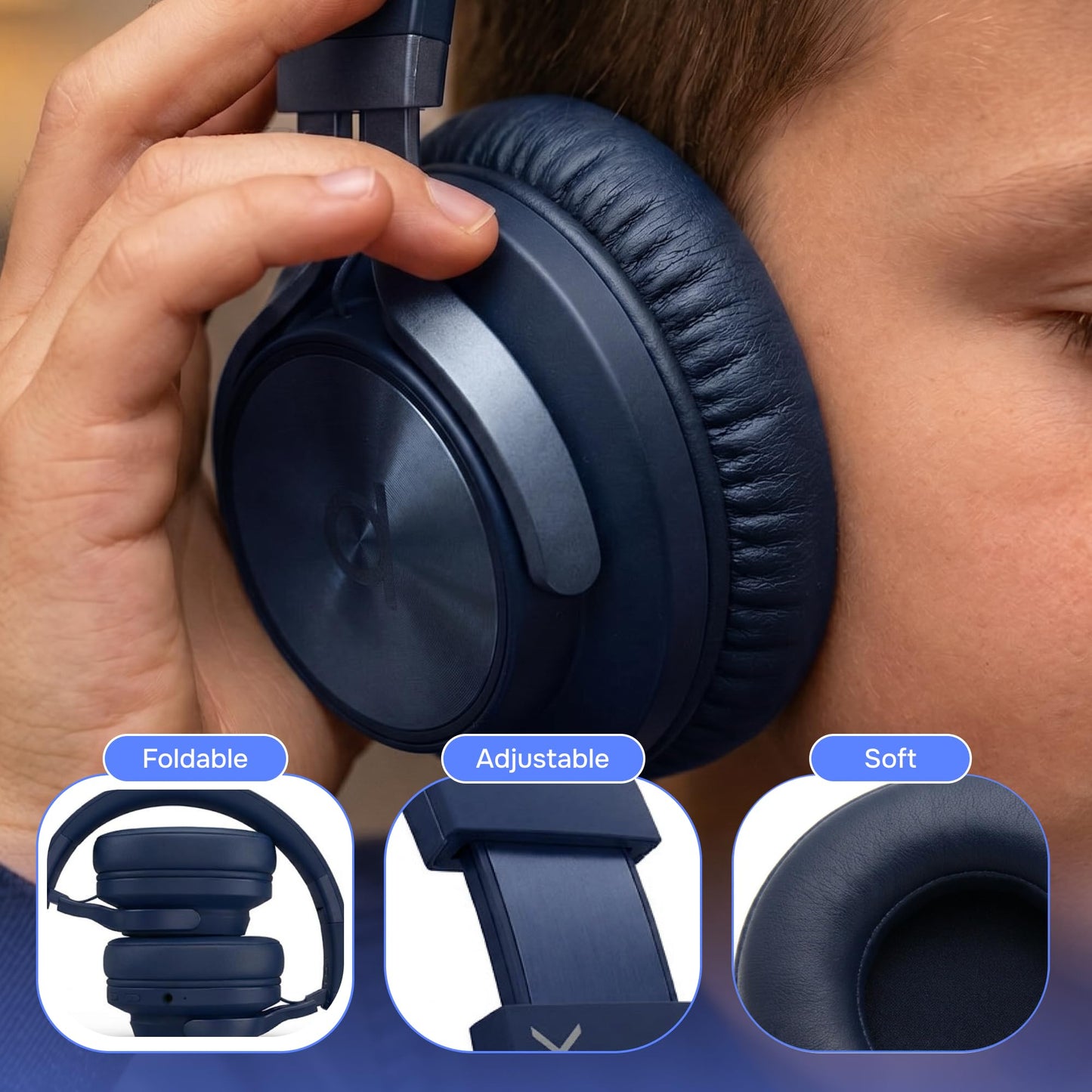 ARTIX Wireless Headphones for Kids Bluetooth Headphones for School (Blue)