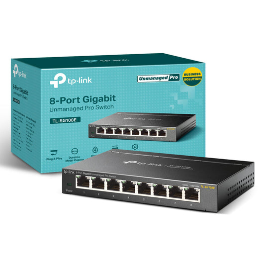 TP-Link 8 Port Gigabit Switch | Easy Smart Managed | Plug & Play | Desktop/Wall-Mount | Sturdy Metal w/ Shielded Ports | Support QoS, Vlan, IGMP