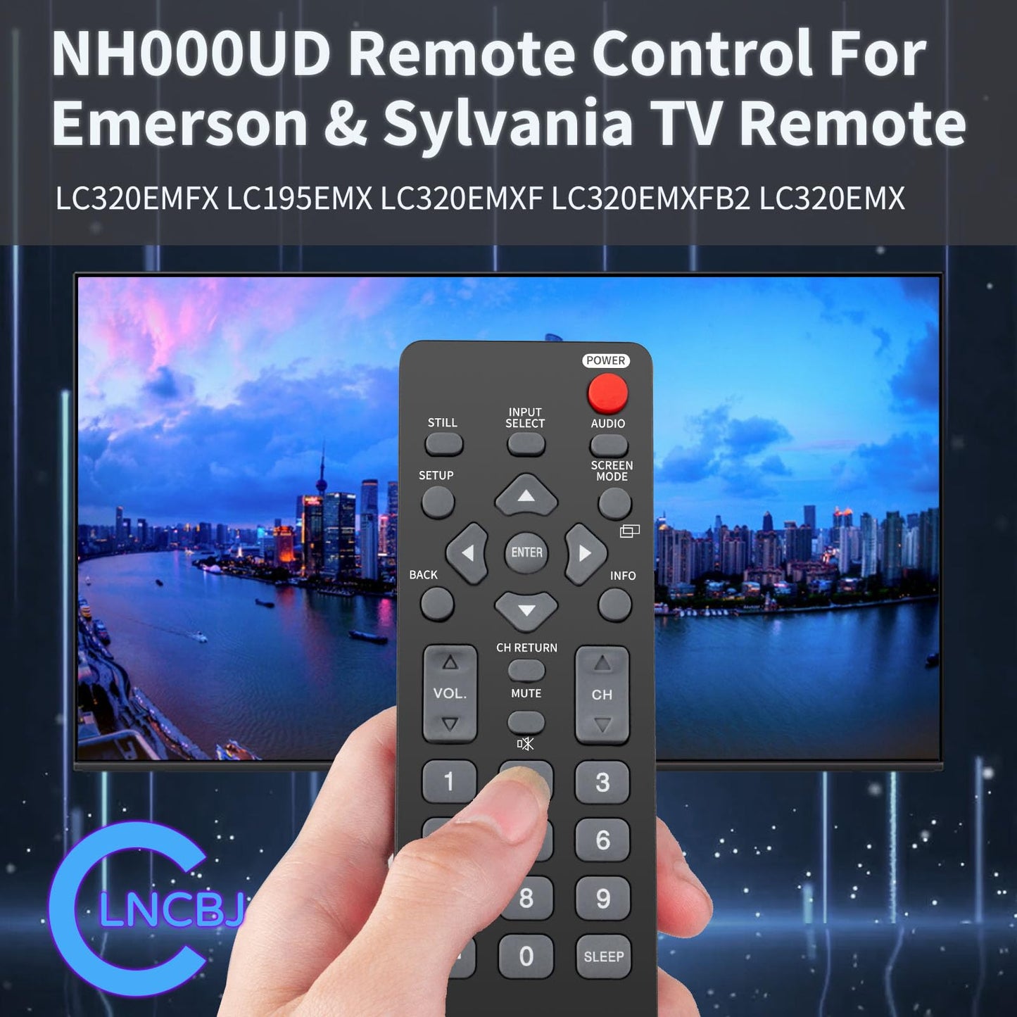 NH000UD Replace Remote Control for Emerson TV Remote Replace and for Sylvania TV Universal Remote LC320SLX LC195SLX
