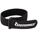 Elastic Reusable Cinch Straps 1"x15" - 10 Pack Hook and Loop - Plus 2 Free Bonus Reusable Cable Ties