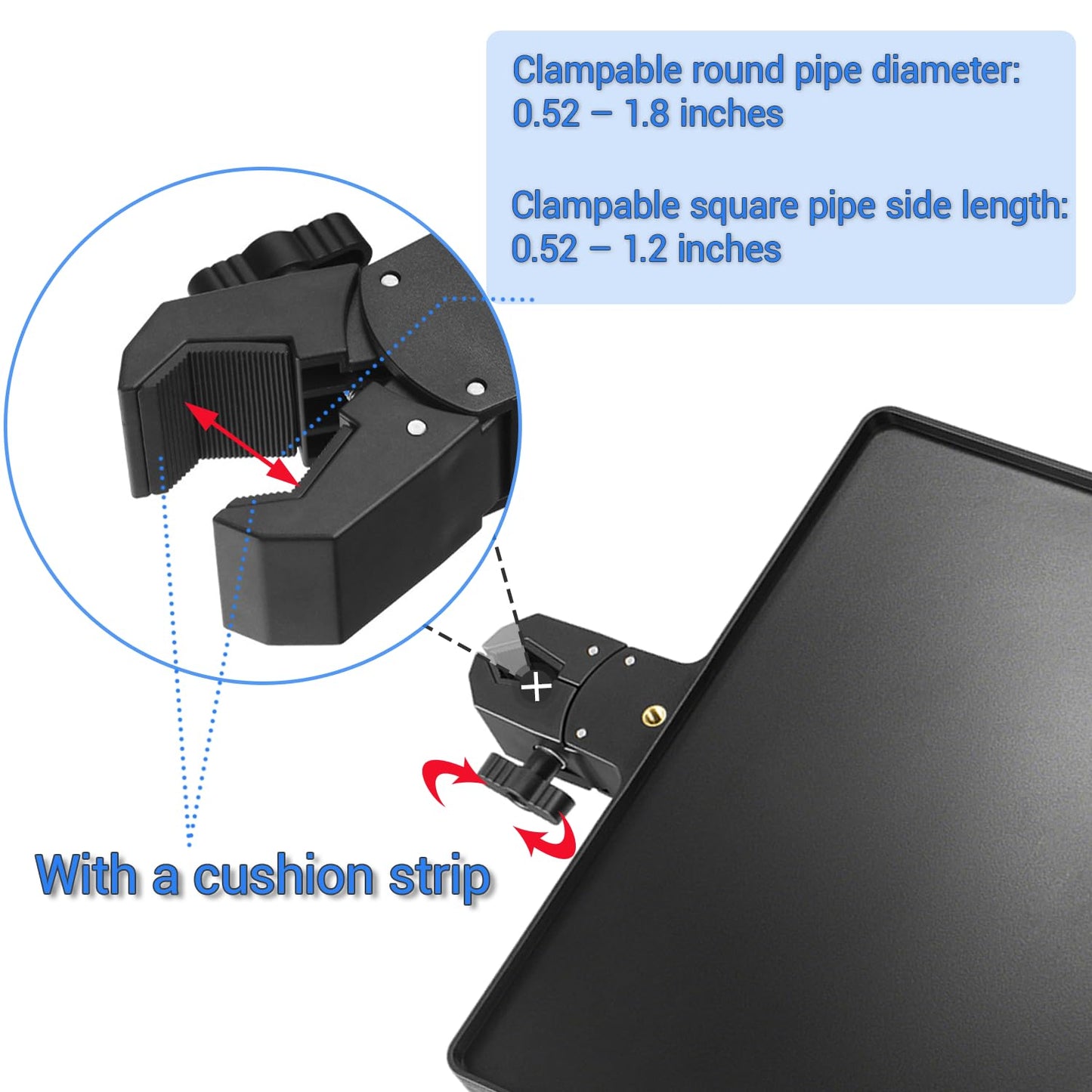 Microphone Stand Tray,Clamp on Shelf for TikTok,Most Mic Stands,10.8"x8.0" Large Tripod Shelf Table,Clip on Tray,Music Stand Accessories,Lash Tray