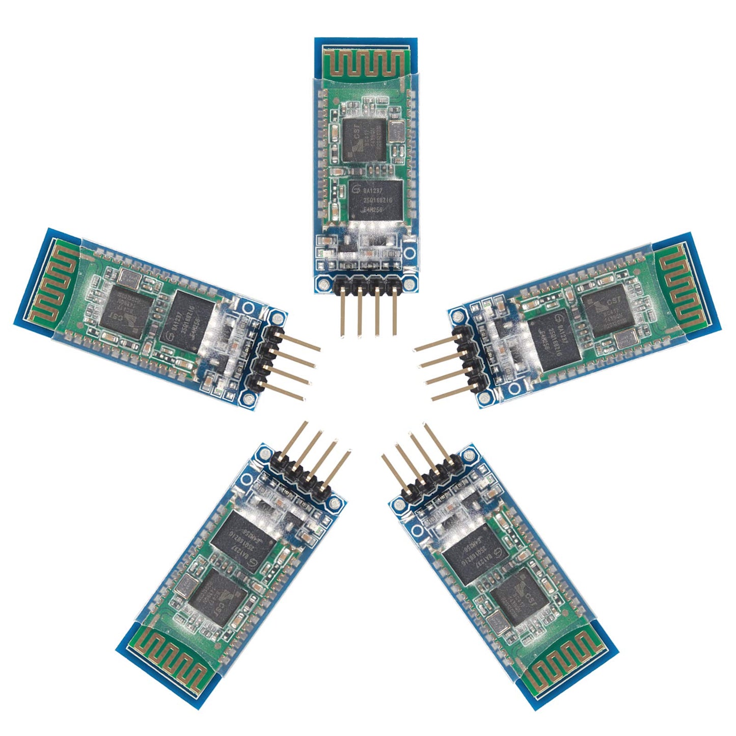 5PCS HC-06 RS232 Wireless Bluetooth Serial Port 4 Pin RF Transceiver Board Module Bi-Directional Serial Support Slave and Master Mode