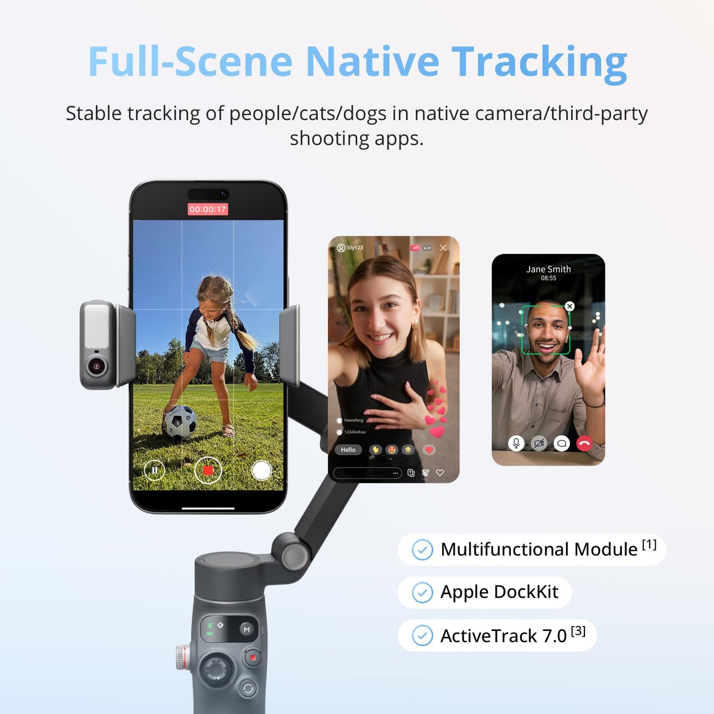 DJI Osmo Mobile 8 + Bag, AI Native Tracking