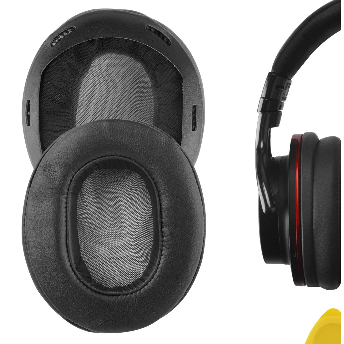 Geekria Replacement Ear Pads Compatible with Sony MDR-1A, MDR-1ADAC Headphones Ear Cushions, Repair Parts with Video Guide (Black)