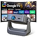 ?Official Google TV/1500 ANSI/4K Supported?Smart TV Projector with WiFi and Bluetooth, Native 1080P Portable Projector, Auto Focus & Keystone, Voice