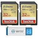 SanDisk 32GB Extreme SD Card (2 Pack) SDHC Memory Cards Compatible Browning Defender Pro Series Trail Cameras (SDSDXVT-032G-GNCIN) Bundle with (1)