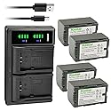Kastar 4-Pack CGR-D16S Battery and LTD2 USB Charger Compatible with Panasonic AG-AC90 AG-AC90P AG-AC90PJ AG-AC90PX AG-DVC7 AG-DVC7P AG-DVC15 AG-DVC15P