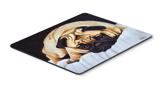 Caroline's Treasures AMB1194MP Fred The Pug Mouse Pad, Hot Pad or Trivet for Home Office Gaming Working Computers Laptop Mouse Mat,Washable Large