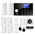 Wireless Home Alarm System, 13pcs GSM SMS 2G WiFi Full Burglar Alarm System, Siren Alarm with PIR, Door Window Sensor, Camera, Remote Control