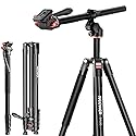 NEEWER Basics Overhead Camera Tripod Monopod with Fluid Head & Horizontal Center Column, 75.4 Inch Tall Metal DSLR Video Travel Stand, Arca Type QR