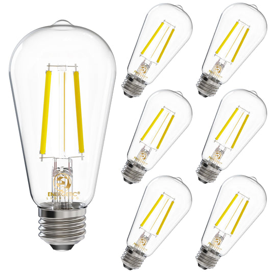 Energetic LED Edison Light Bulbs,E26 Dimmable Vintage Bulb, 60W Equivalent