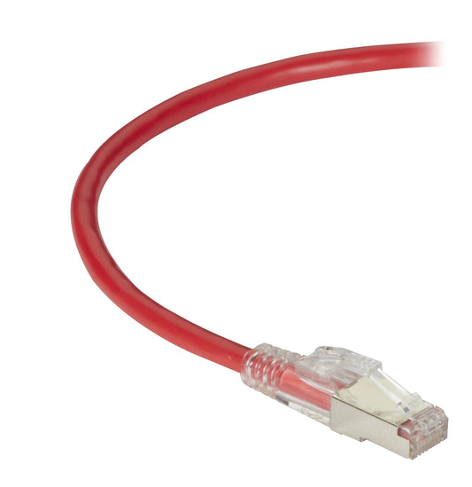 Black Box 15ft Red CAT6A 650MHz Patch Cable F/Utp CM Locking SNAGLESS