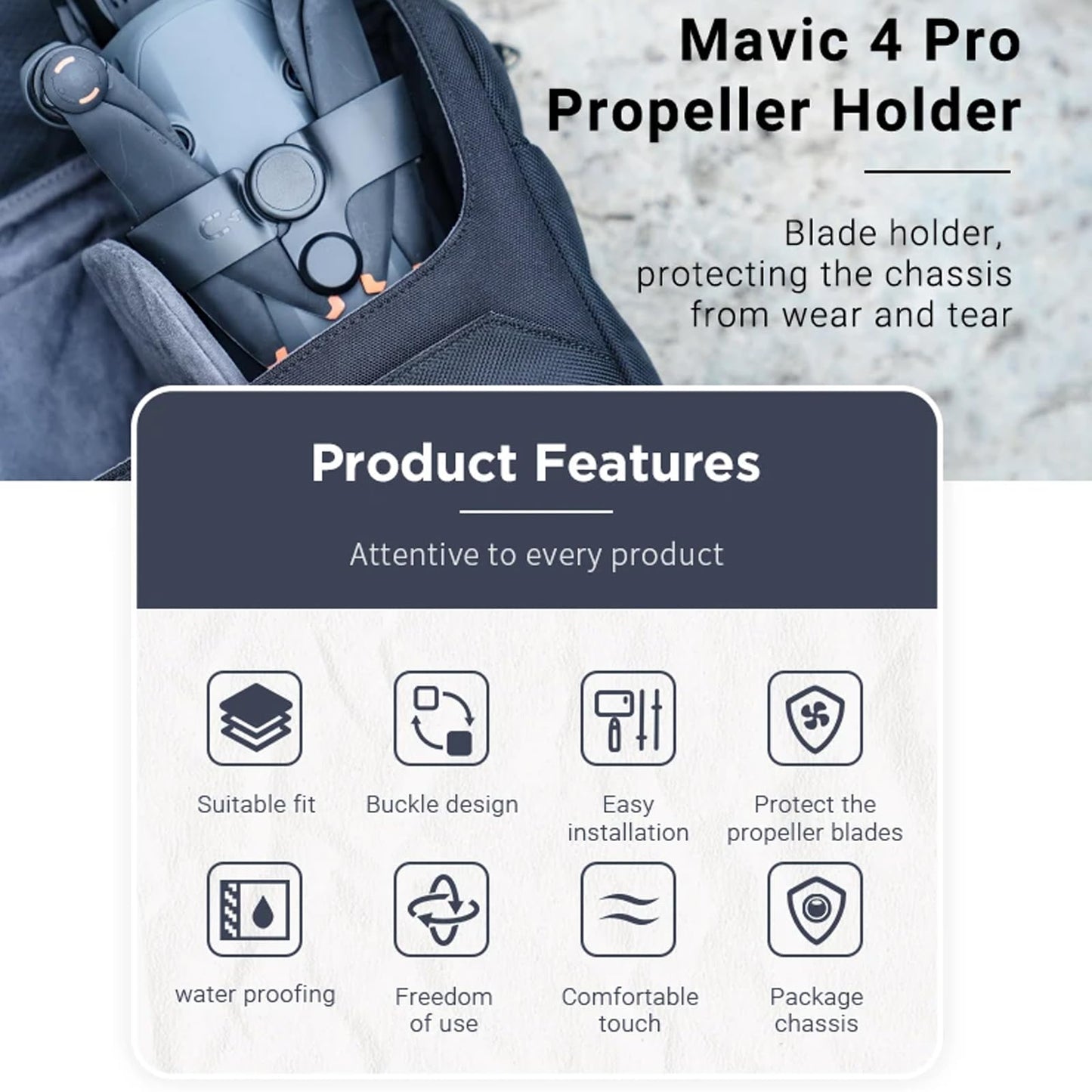 Honlyn Propeller Holder for DJI Mavic 4 Pro Magnetic Attraction Propellers Stabilizer Fixed Mount Guard Protector Strap Drone Protective Prop Blades