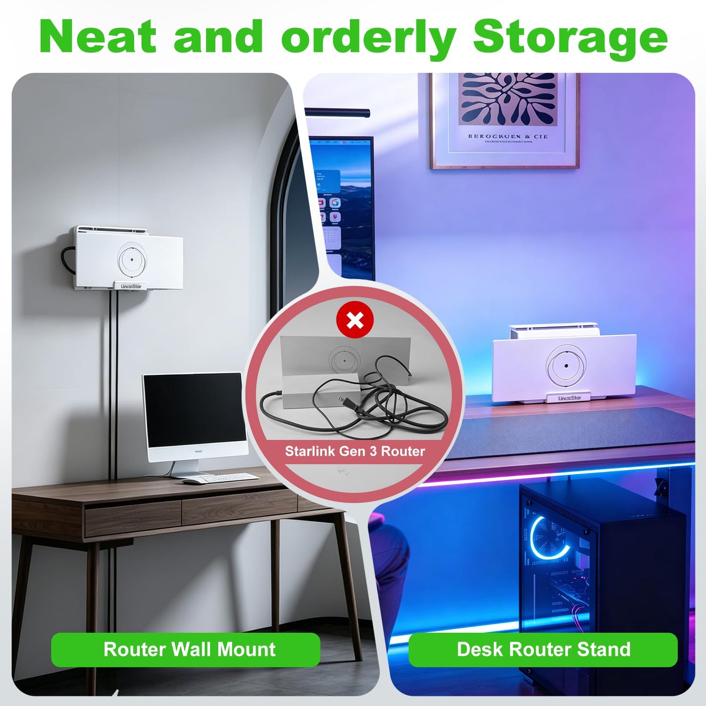 for Starlink Gen3 Router Mount,Standard V3/4X Mesh Router Wall Mount Kit