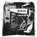 Dekun 8 Inch Zip Ties Black 1000 Pcs, 50 LB Tensile Strength Premium Nylon Cable Ties Wire Management Ties (8 Inch, Black, 1000 Pack)