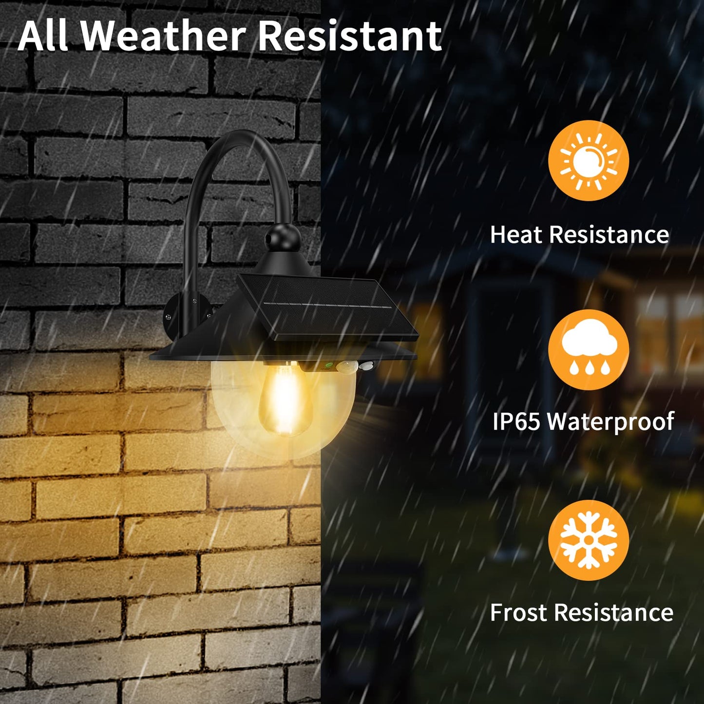 Auzev Solar Lantern Lights Outdoor Retro Solar Barn Light with 3 Lighting Modes & Motion Sensor, Wall Mount Waterproof Outside for Farmhouse, Patio