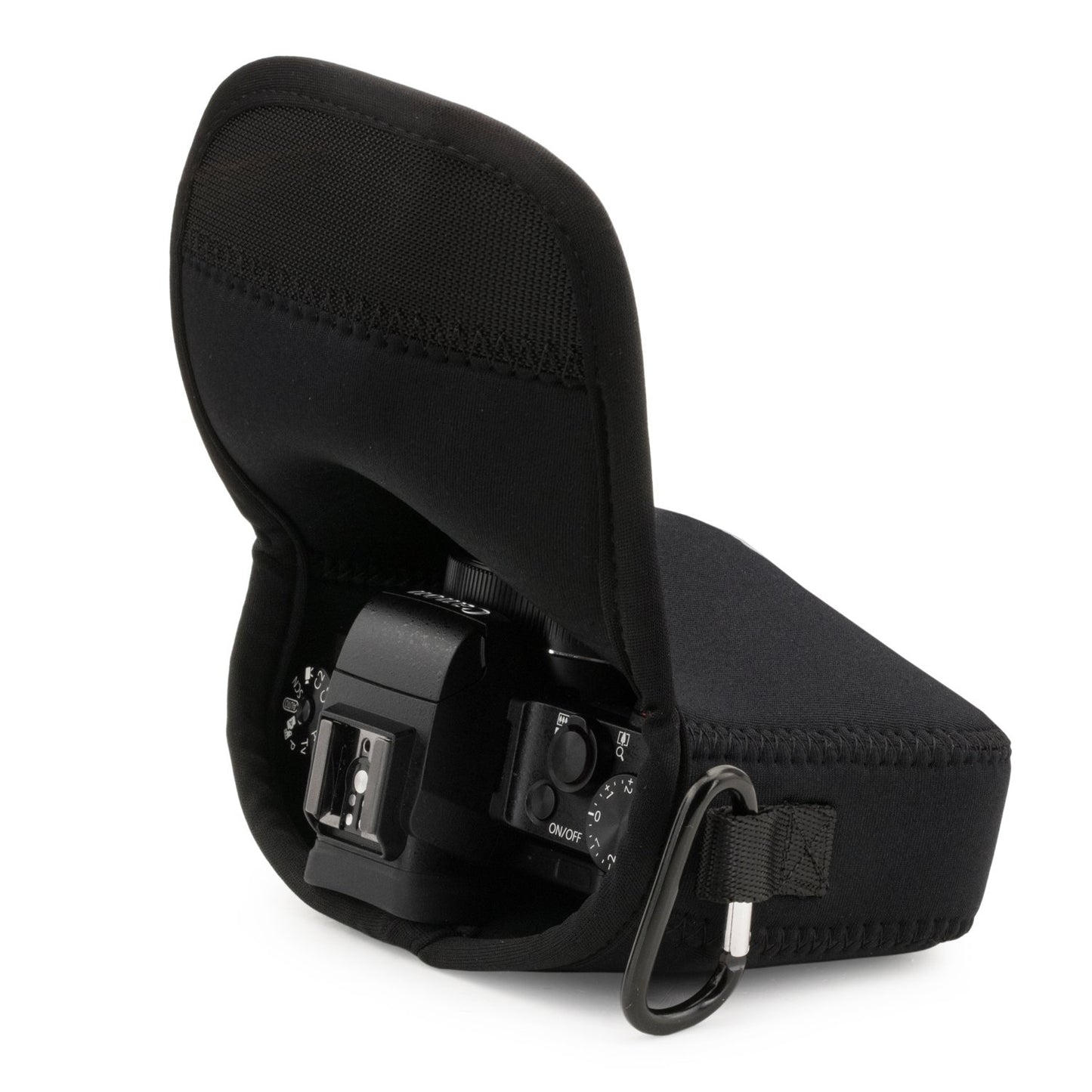 MegaGear Canon PowerShot G1X Mark III Ultra Light Neoprene Camera Case, with Carabiner, Black (MG1376), PU Leather