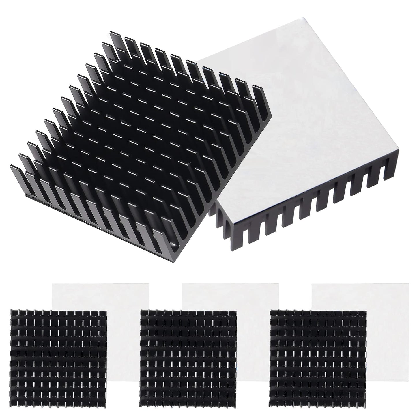 AITIAO 8Pcs 40mm Heatsink Kit 40x40x11mm Aluminum Heat Sink with Thermal Conductive Adhesive Tape, Cooler Heat Sink for Cooling 3D Printers